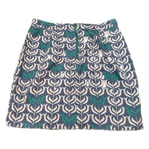 Hatley patterned pencil skirt blue green size 8